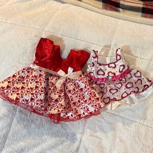 Build-A-Bear Red and White Heart Dress Set